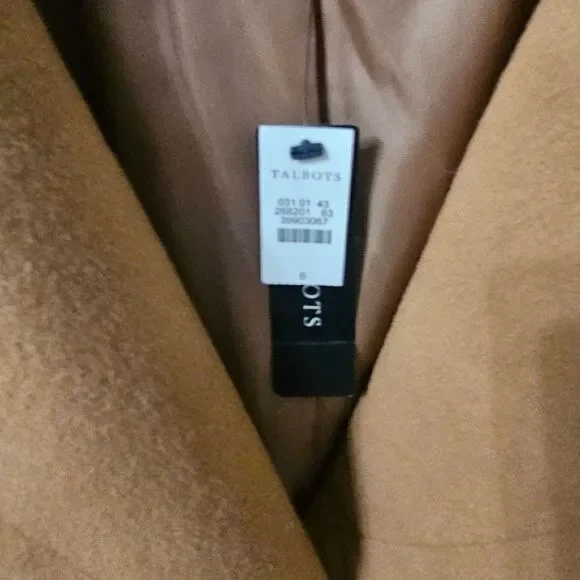NWT Talbots Wool Blend  Coat, Sz 6, Carmel Color - Picture 4 of 5